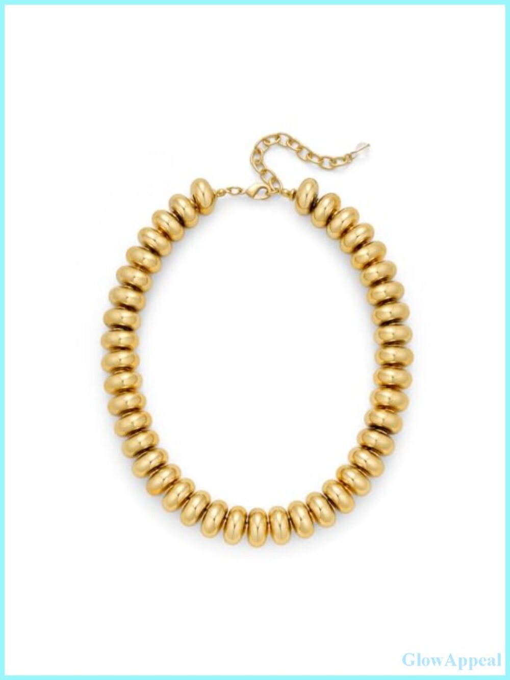 Chunky Beaded Statement Necklace Women Boho Adjustable Choker Polished Disc